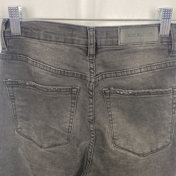 NEON BLONDE Bella Black Velvet Magic Sky High-Rise Skinny Jean - Size 26 - Picture 9 of 11